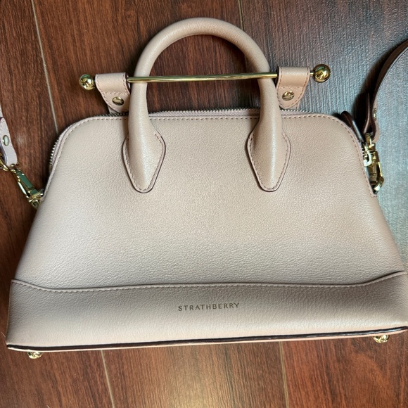 Strathberry Mini Dome Crossbody Bag in Blush Rose. - Picture 2 of 6